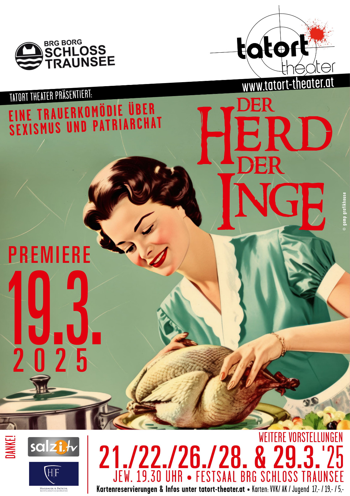 Theaterstück "Der Herd der Inge" des Tatort-Theaters unserer Schule. Premiere ist am 19.03.2025 
